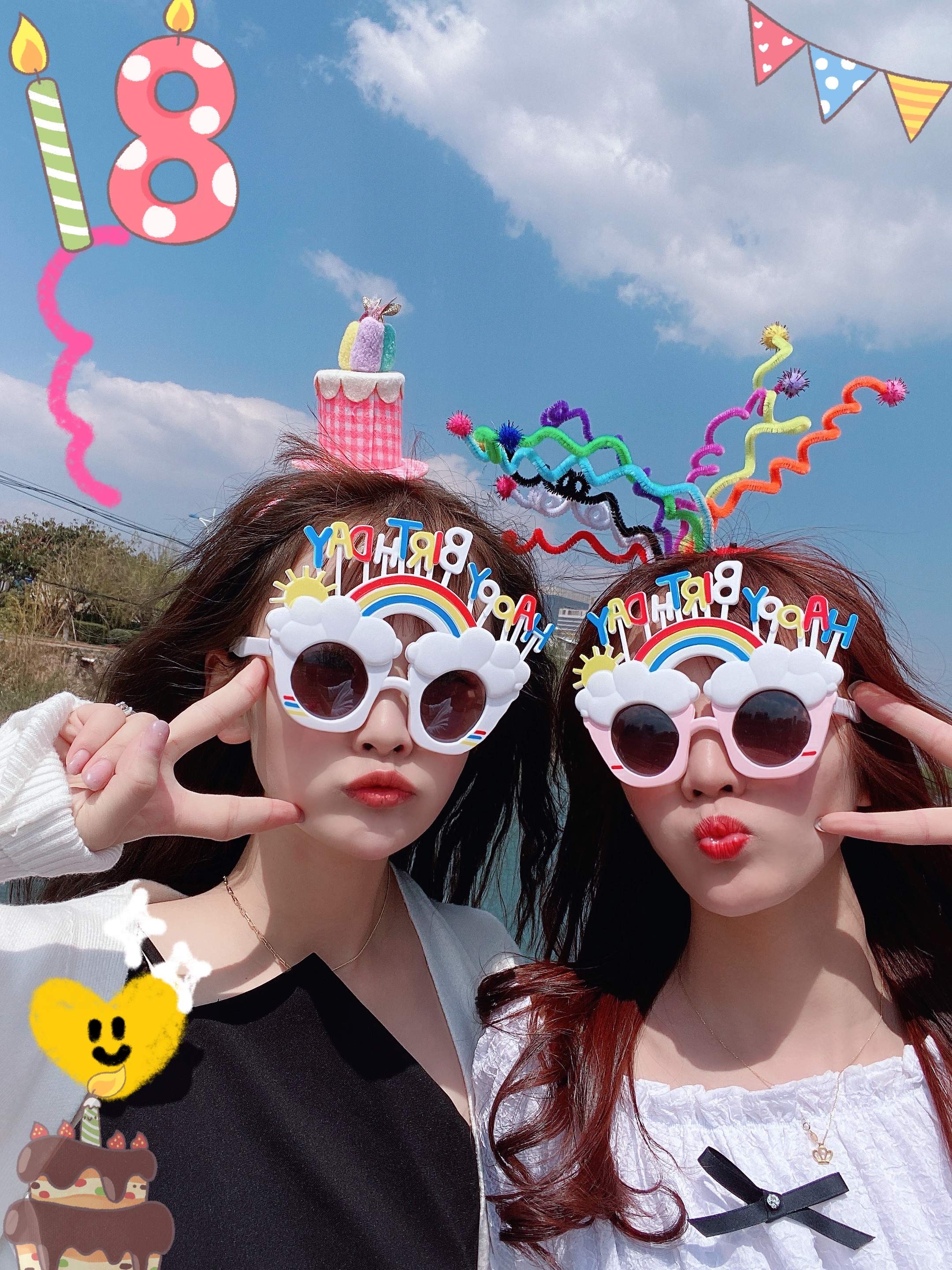 生日快乐眼镜生日快乐蛋糕装饰糕生日搞怪眼镜生日派对自拍拍照道具