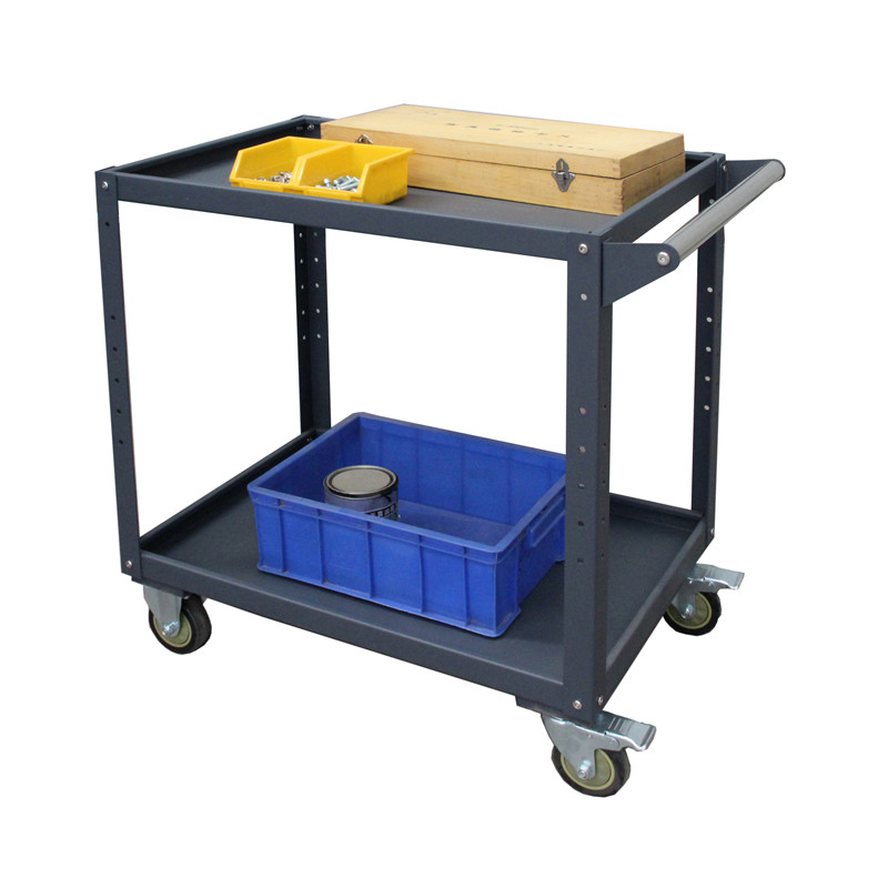 重型工具车库房双层手推车汽修搬运车子多功能移动车间物料周转车 900