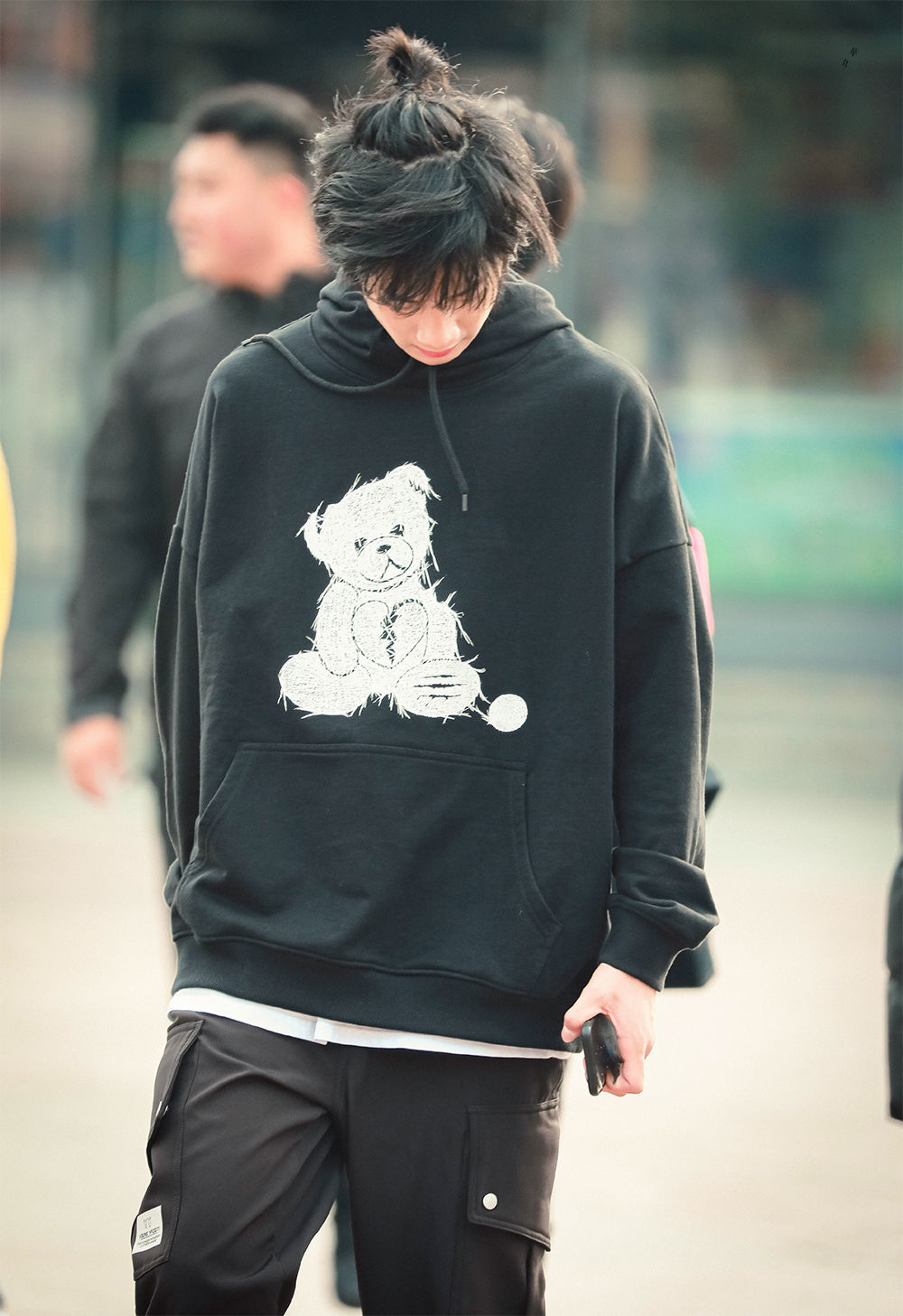 时代少年团刘耀文同款小熊卫衣韩版加绒加厚连帽卫衣女粉丝应援服sn