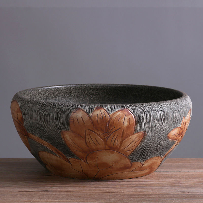 睡莲花盆铜钱草水培花盆睡莲碗莲荷花缸金钱草专用盆无孔景德镇陶瓷特