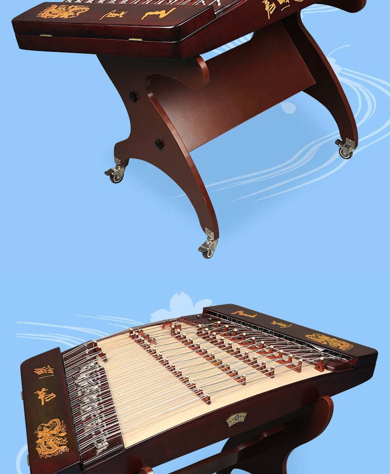 扬琴初学入门色木材质教学系列酒红色杨琴初学者402扬琴乐器 天道酬勤