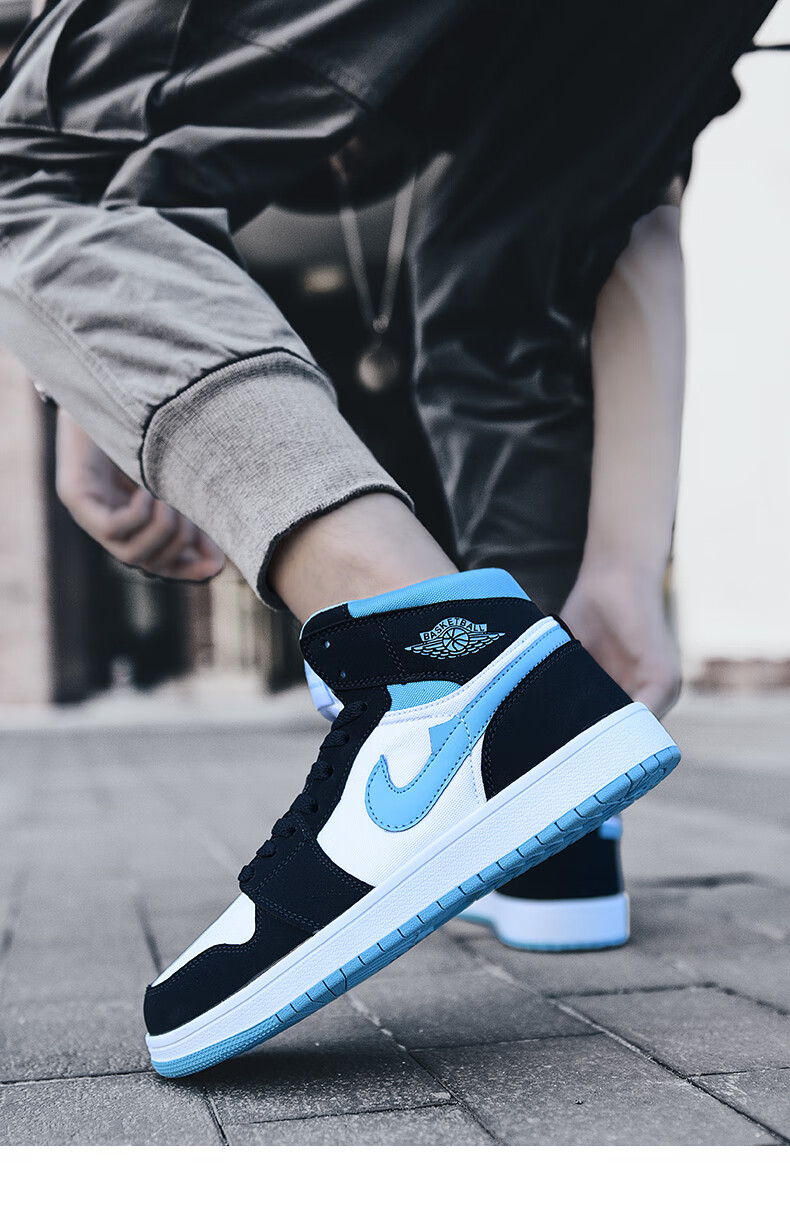 商场同款aj1男鞋2021新款高帮鞋防滑耐磨空军一号板鞋加绒棉鞋aj女鞋