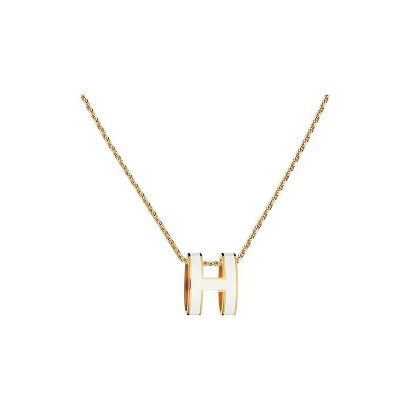 爱马仕hermes项链女经典poph项链金色链条椭圆立体珐琅项链多色可选