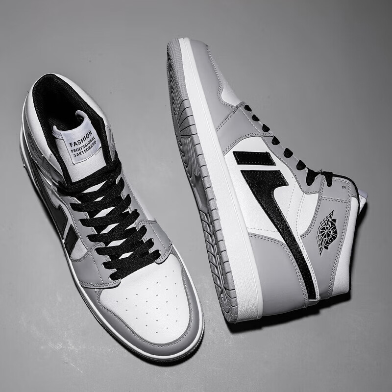 男鞋空军一号夜光黑白熊猫大巴黎大学蓝高帮篮球板鞋女 高帮黑紫鸳鸯