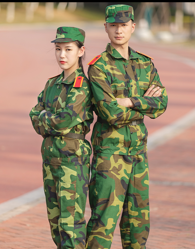 軍訓服男夏季薄款大學生綠色短袖夏裝女學生四季正規老式迷彩套裝草