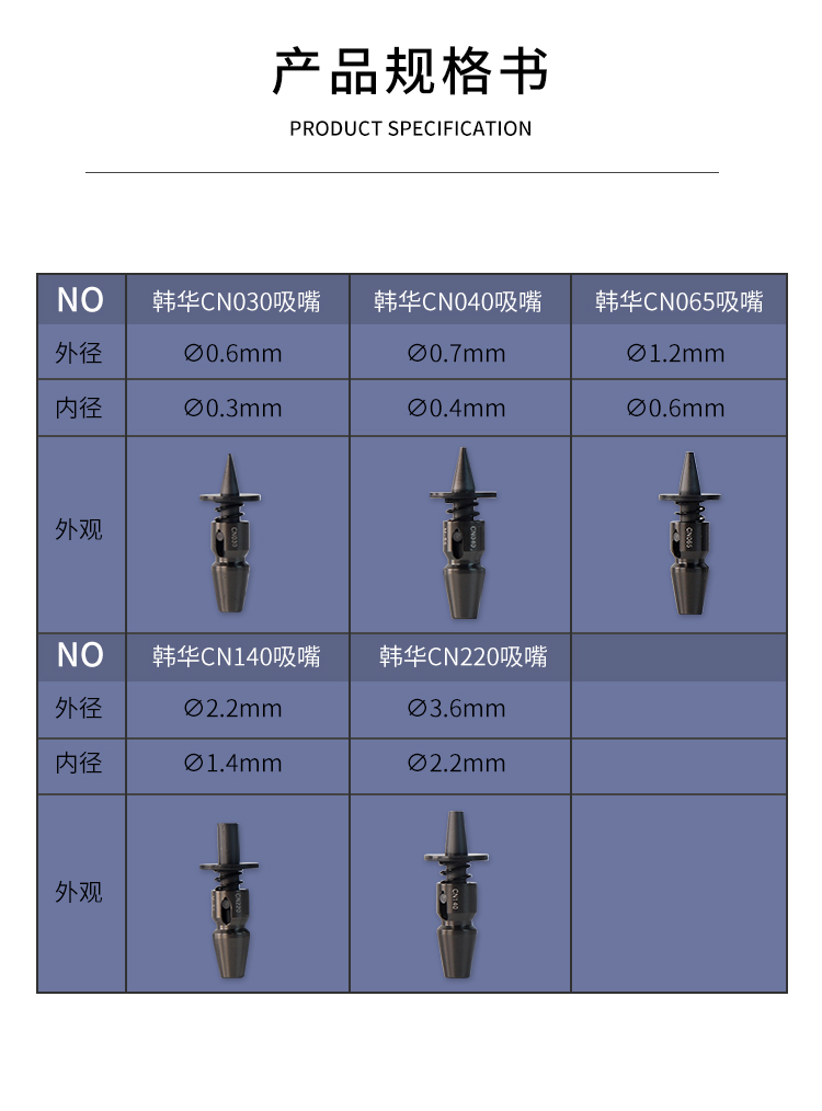 定制韩华吸嘴进口原装smt配件三星贴片机sm481471421decan陶瓷吸嘴cn