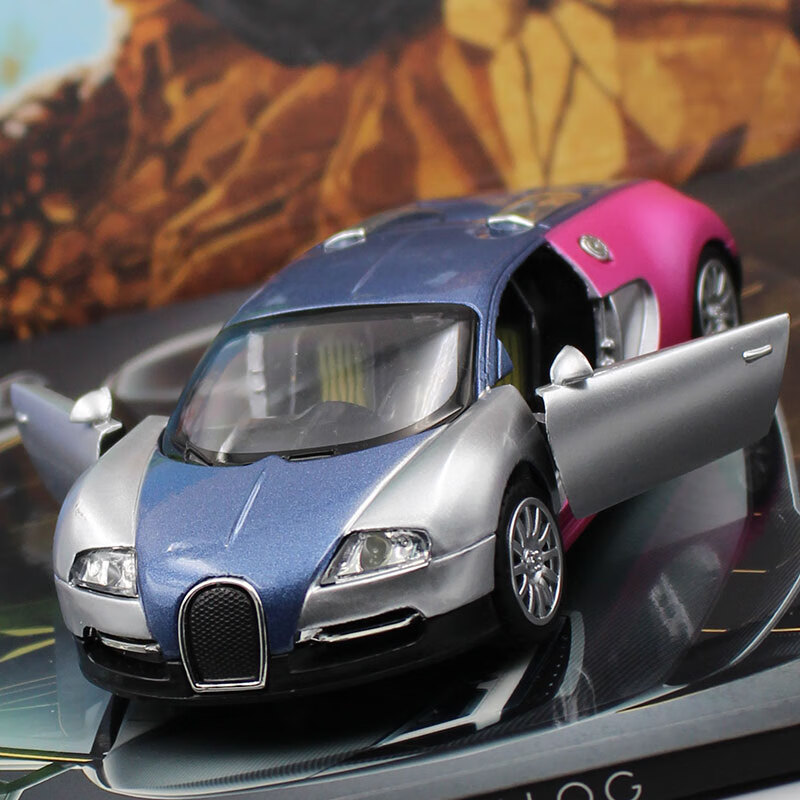 布加迪威龙车模1:18 1/32跑车合金模型声光回力男孩玩具汽车金属车