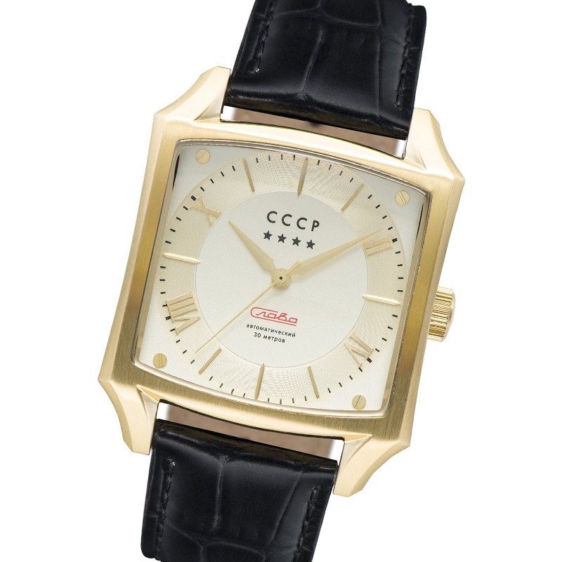 cccp男士手表 spasskaya斯帕斯卡亚系列 复古方形皮带腕表 商务休闲