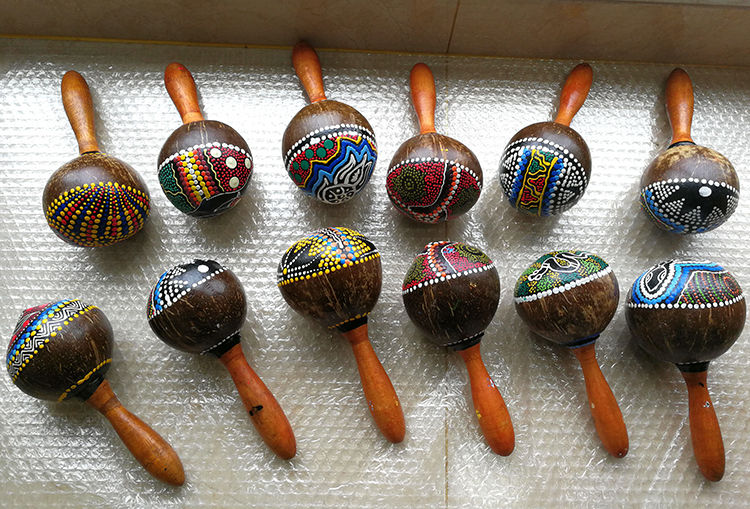 适用于奥尔夫打击乐器椰壳沙锤手工沙蛋椰子砂球幼儿园儿童早教玩具