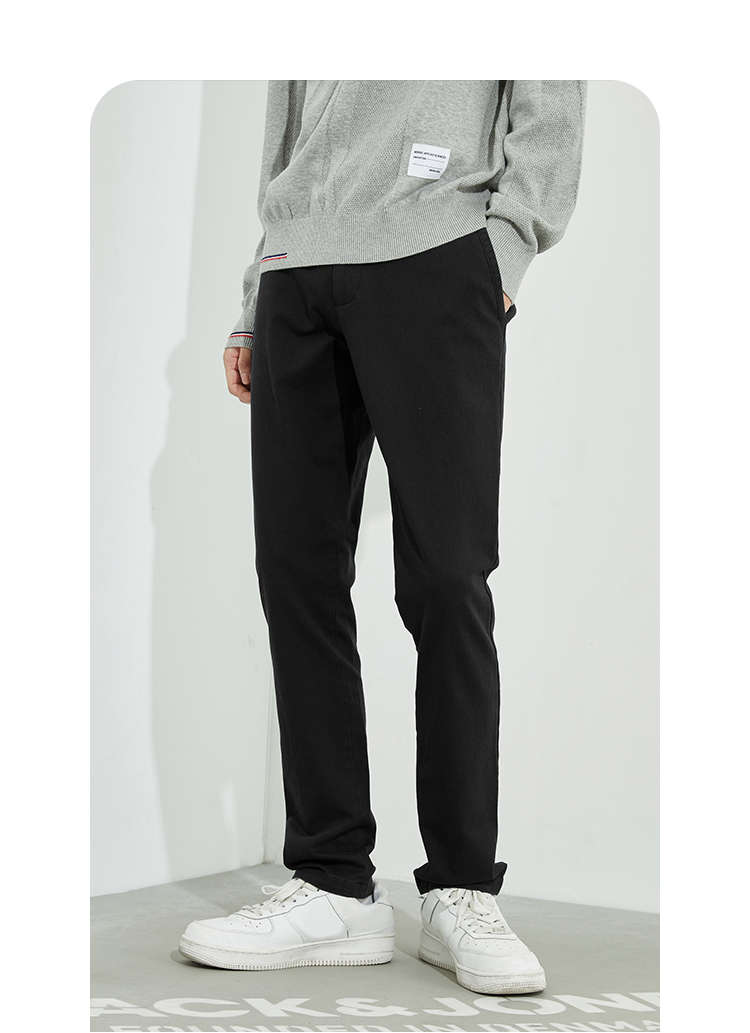 jackjones杰克琼斯秋男简约百搭商务休闲修身微弹休闲裤221314056 e40