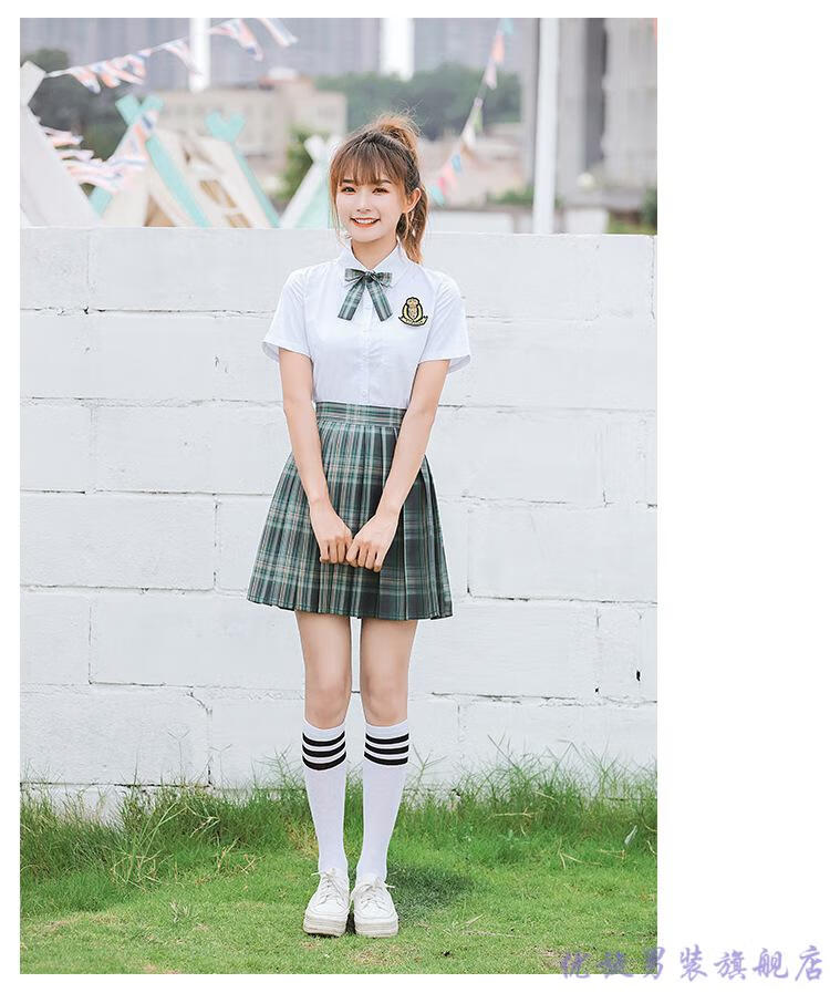 优旋日系jk制服学院风衬衫男女格子裙高中生班服百褶校服短裙毕业照