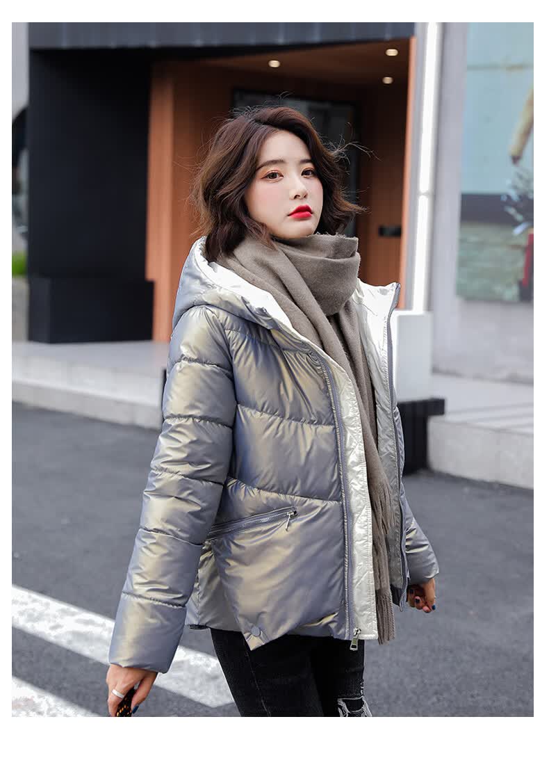 富贵鸟【反季】羽绒服羽绒女短款亮皮免洗韩版加厚宽松小个子百搭秋冬