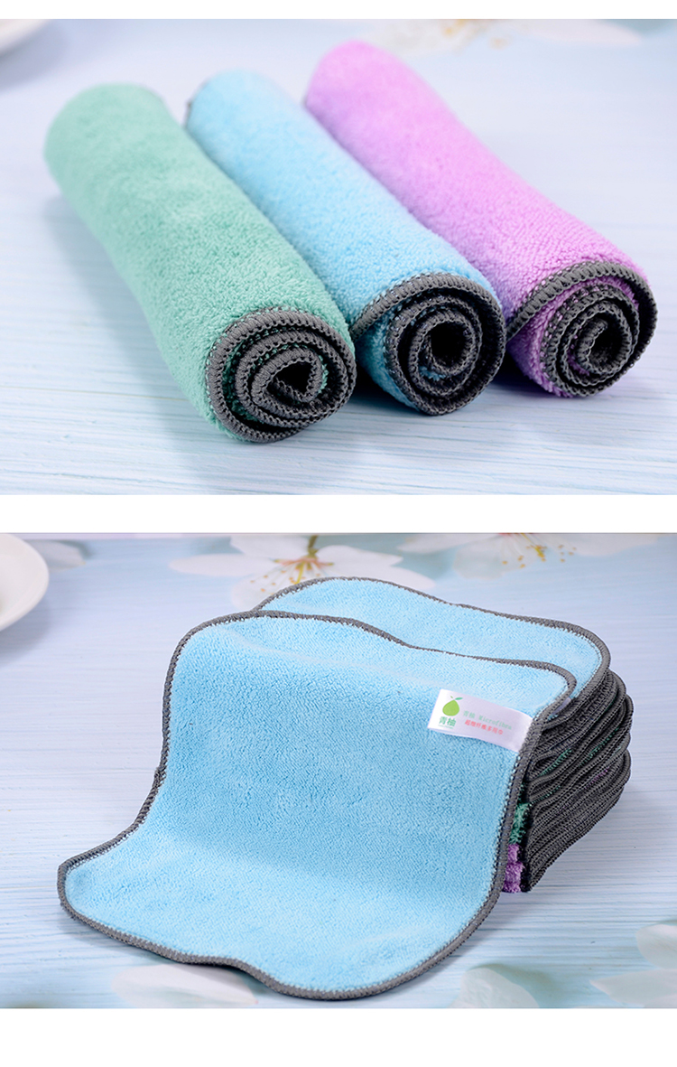 双层加厚擦桌布吸水擦地布家政保洁专用抹布去油百洁布qmk0495条30x30