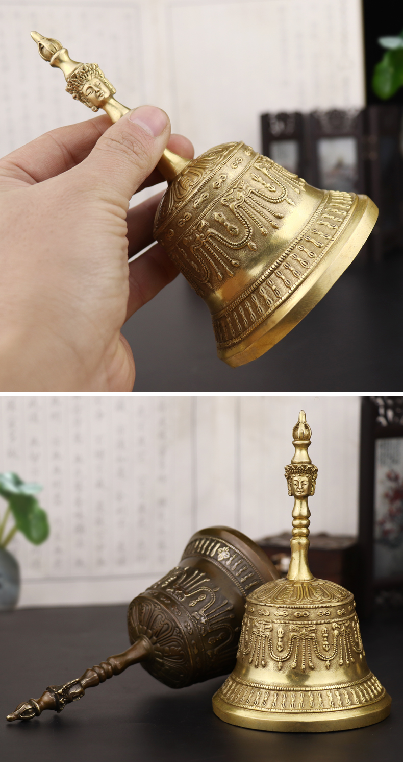 三清铃 手摇铃佛家手摇铃纯铜地钟佛教用品道教引磬佛铃法铃edg 三叉