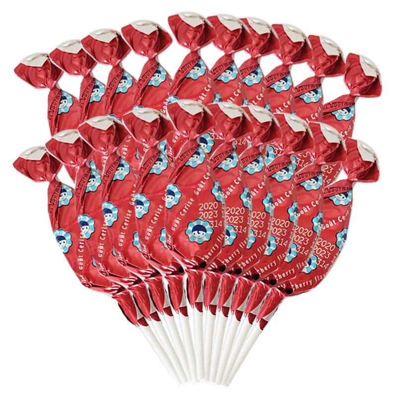 橙伯乐樱桃味棒棒糖2624g袋法国进口水果糖网红锥形儿童糖果星巴克