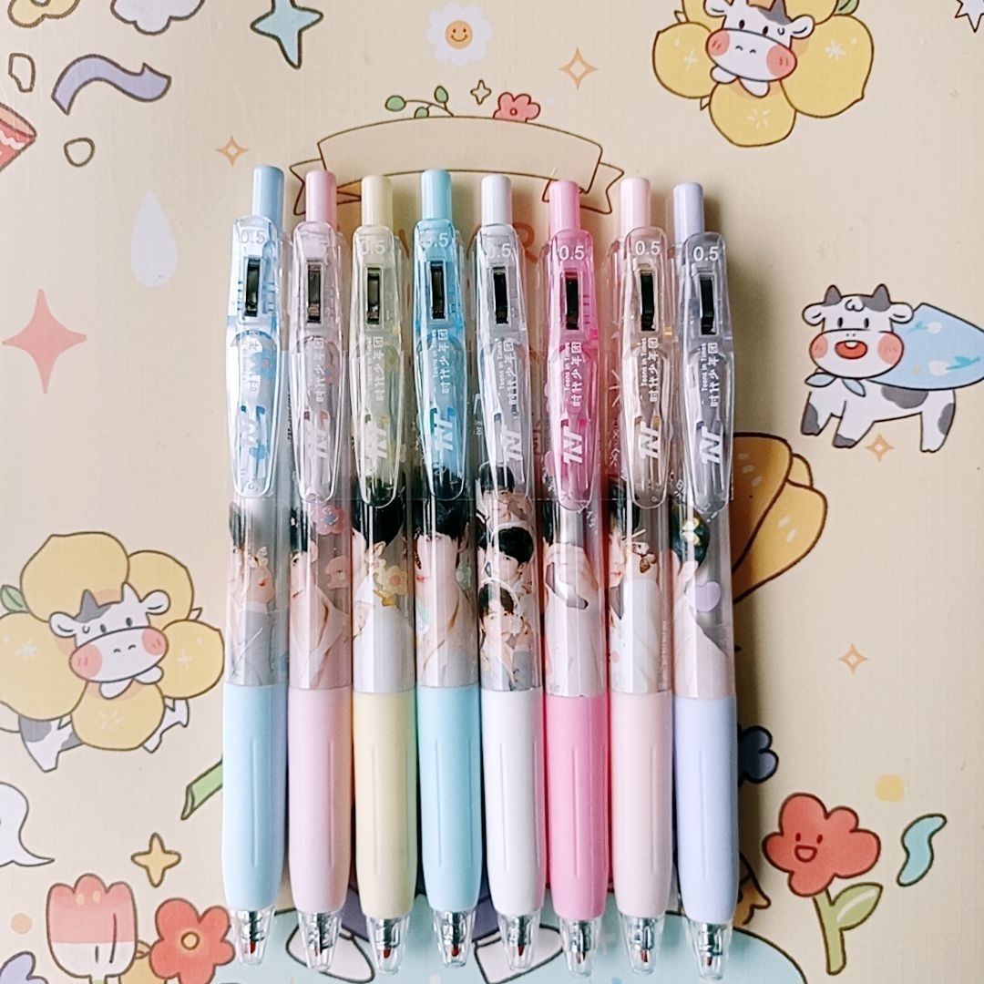 tnt时代少年团7 1笔按动中性笔高颜值学生用黑笔可爱少女偶像笔 7 1款