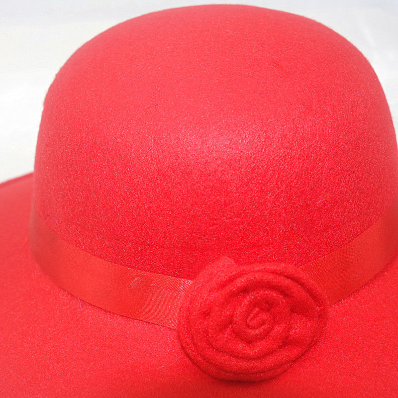 阖萱结婚礼帽喜事节庆毛呢帽子婚嫁女款红色礼帽时尚高雅新娘清新走秀