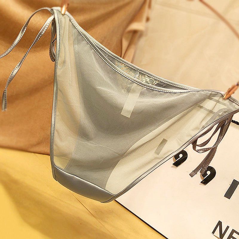 系带内裤女性感绑带系绳新品欧美女子镂空女士诱惑透气少女低腰酒红