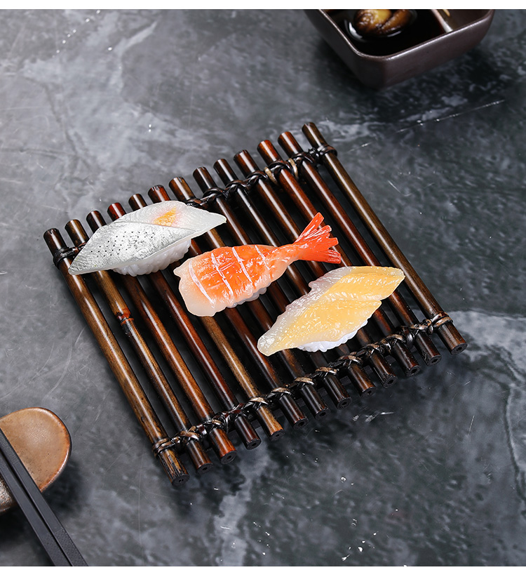京选好货刺身拼盘装饰日料摆盘竹排竹篱笆日式烤肉品摆件海鲜姿造道具