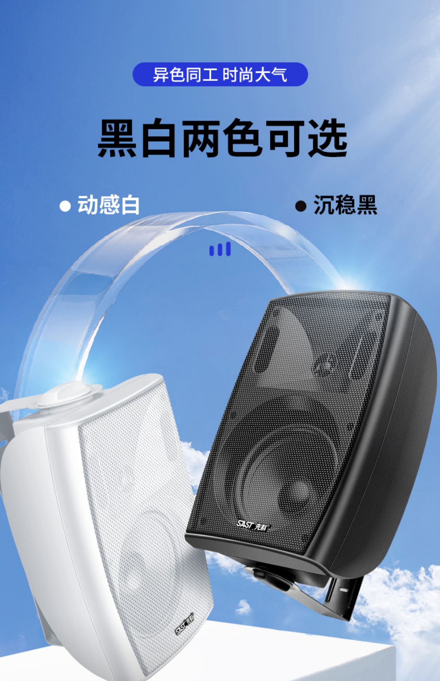 先科p6壁挂音响音箱店铺无线蓝牙室内商用超市餐厅饭店门店吊挂墙壁式