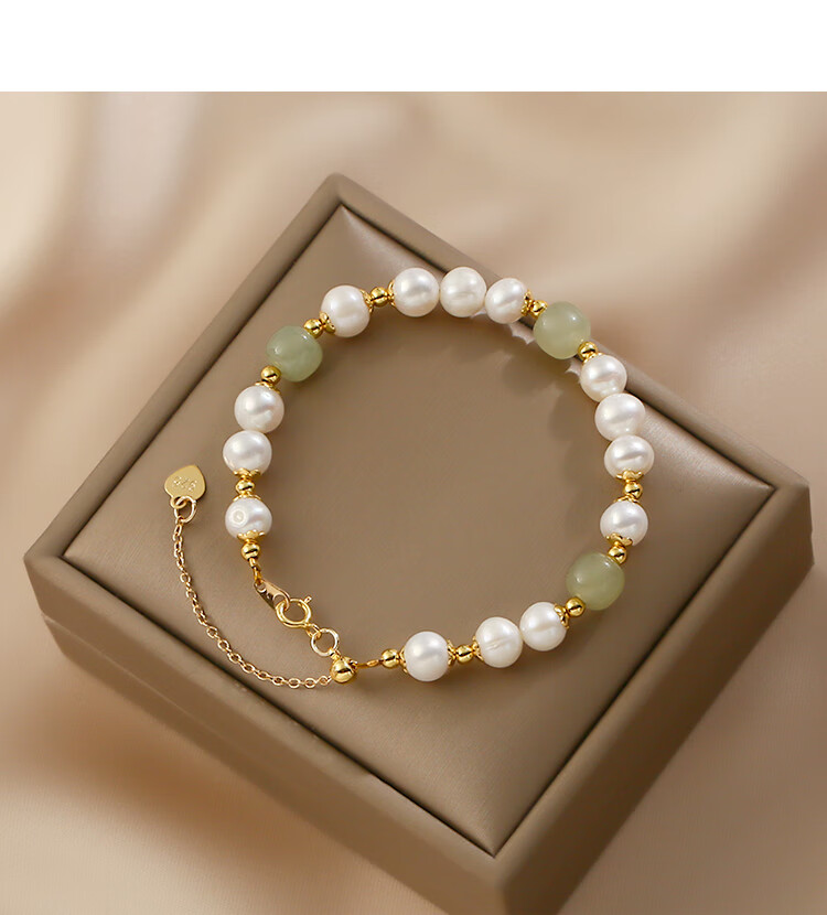 雅隐简约轻奢天然和田玉珍珠手链秋冬小众设计手串闺蜜双人女生礼物