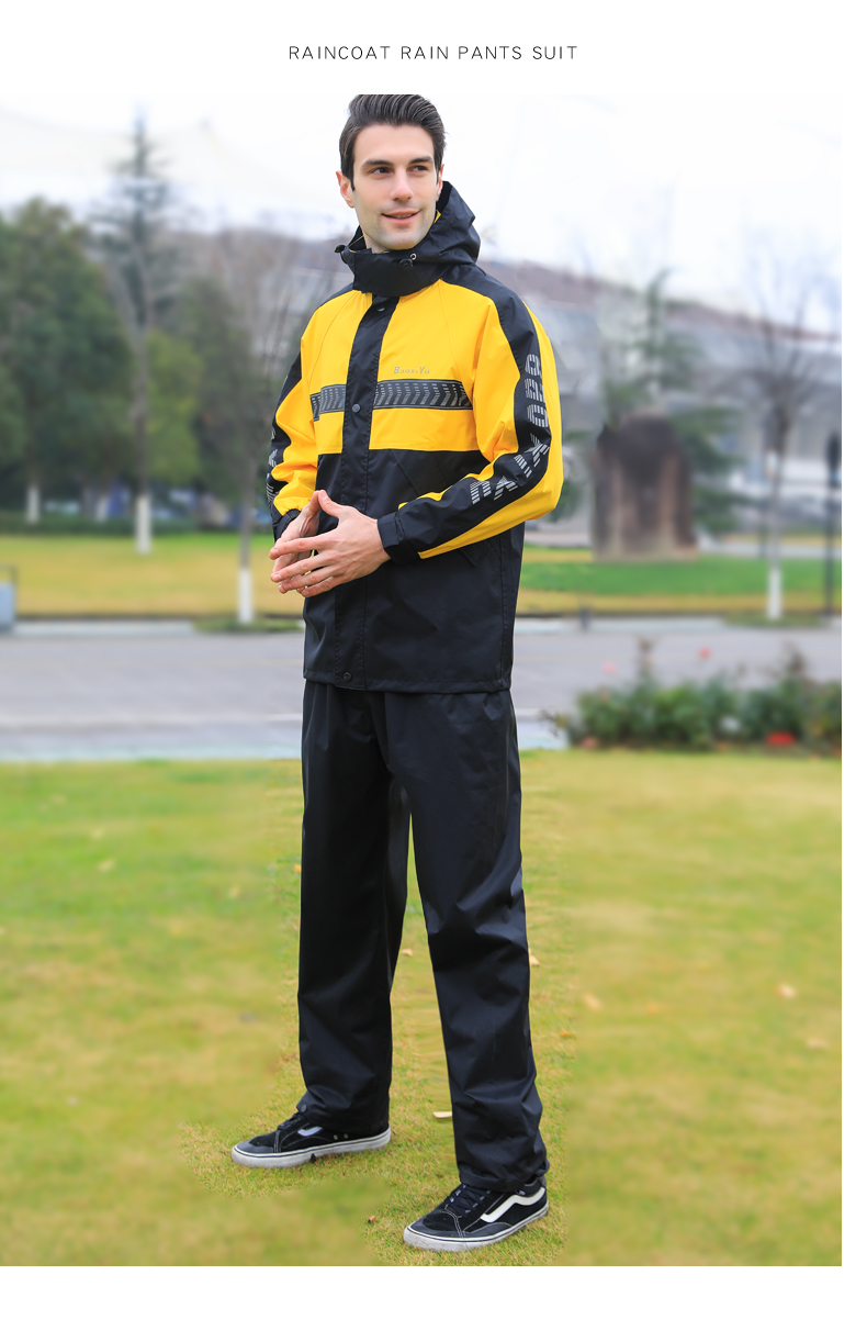 四季通用防风摩托车骑行服防雨轻便骑行雨衣雨裤套装男士摩托电动车长