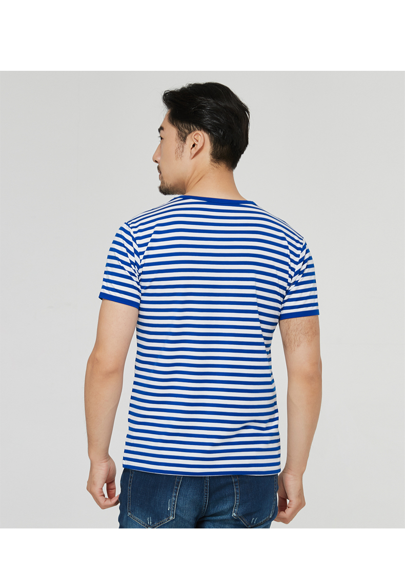 海军衫军训服t恤海魂衫纯棉男士条纹短袖半袖圆领情侣蓝白t恤水兵服潮