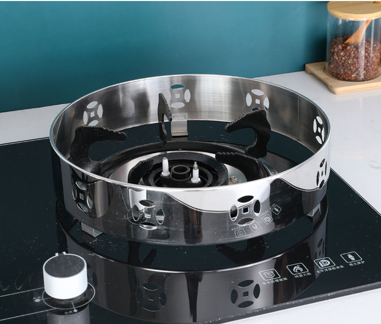 不锈钢煤气灶防风罩节能圈防滑家用挡风聚火隔热罩通用煤气炉燃气常规