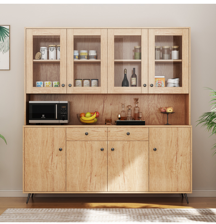 新品送货入户包安装四居屋北欧实木餐边柜轻奢书柜储物柜双层茶水柜