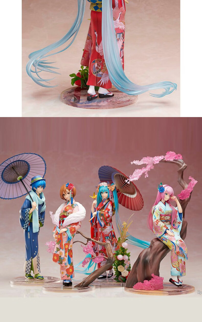 初音未来手办miku韶华和服雪樱花蝴蝶周边模型摆件公仔玩偶可动539