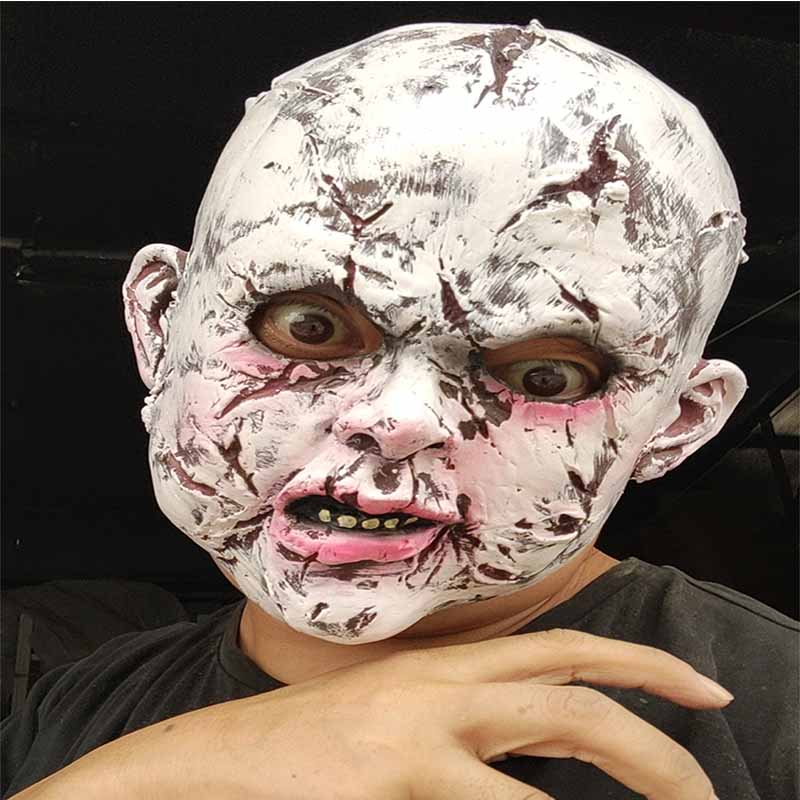 恐怖面具头套 万圣节cos恐怖娃娃面具鬼脸化妆舞会演出恶搞吓人整蛊