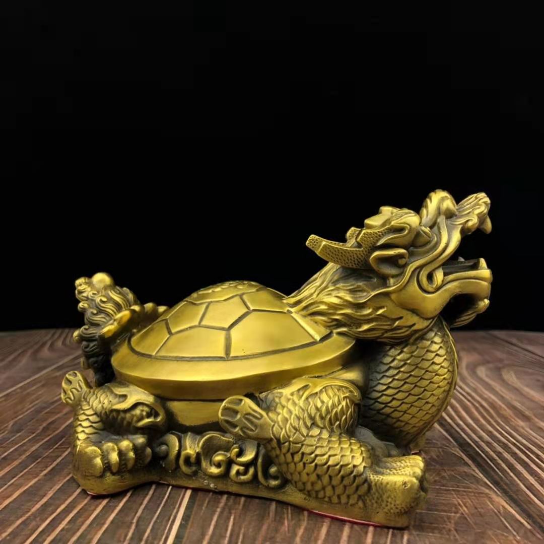 纯铜风水龙龟香炉双耳八卦龟香无盖九龙炉道佛用品家用客厅摆件 六款