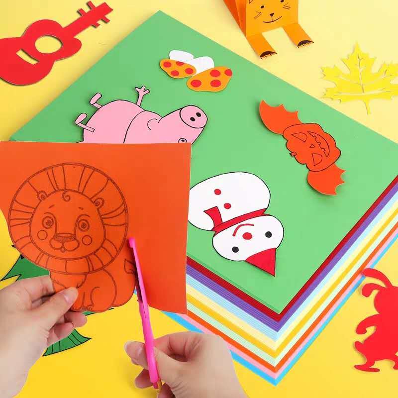 【精选】a4彩色卡纸a3硬卡纸4k大卡纸剪纸8k手工纸黑白卡纸绘画卡纸