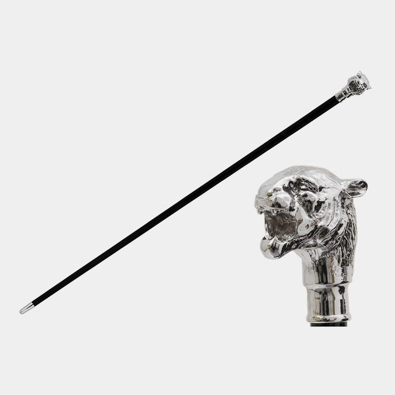 pasotti意大利手工定制银色虎头黄铜金属手柄男士绅士权杖手杖【图片