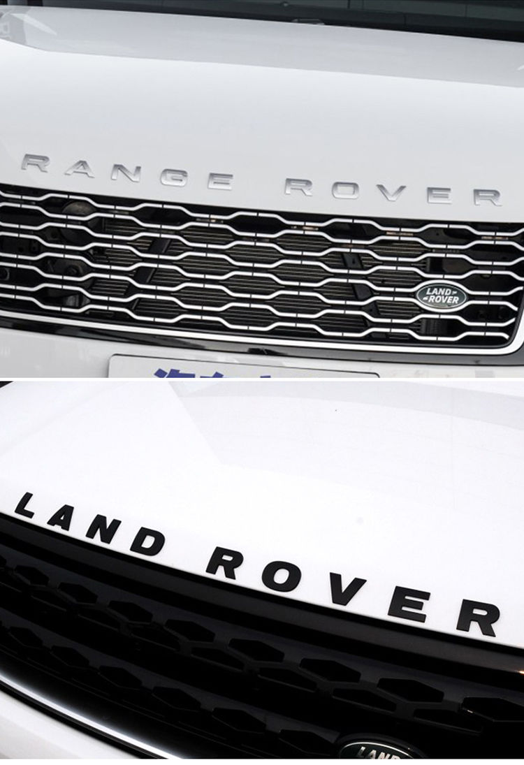 路虎车标字母rangerover极光机盖标贴揽胜运动版前后英文标志 中网标