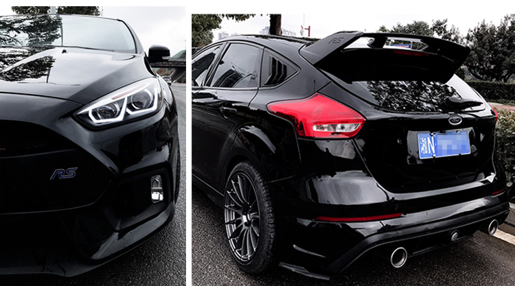 福特福克斯两厢尾翼15-18新改装rs大包围套件rs前杠后杠配件爆改 rs碳