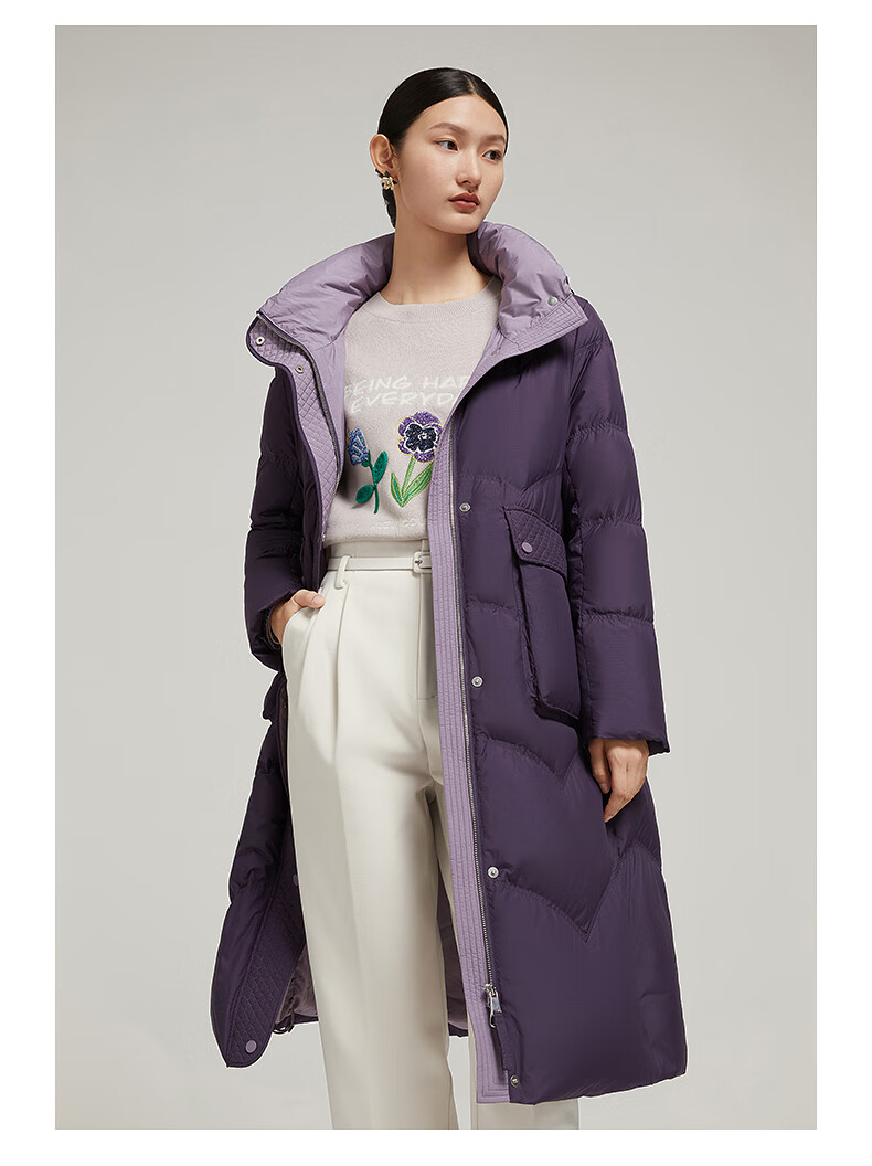 预售-【孙怡同款】jz玖姿捷克雪鹅绒2022冬季新款保暖长款羽绒服女装