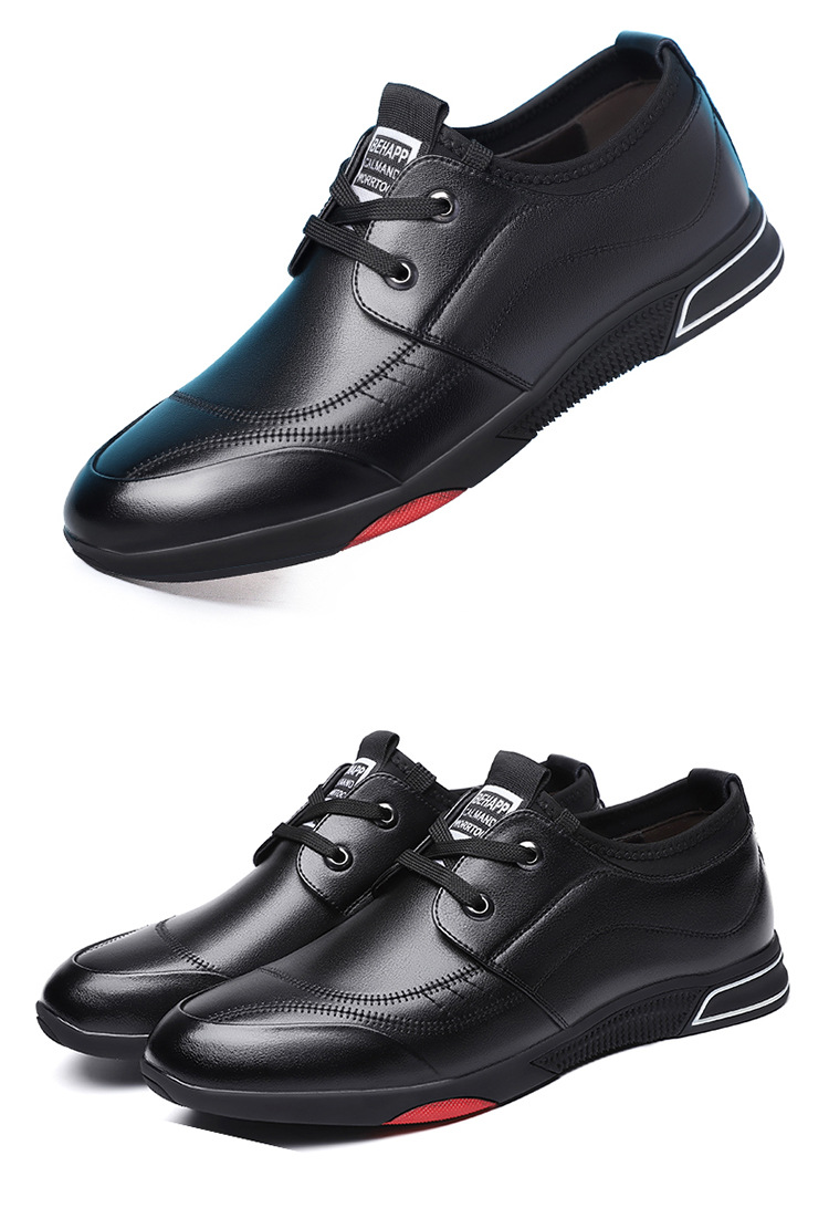 红蜻蜓男鞋商场同款2021秋季增高鞋男鞋软皮隐形内增高单鞋男士皮鞋套