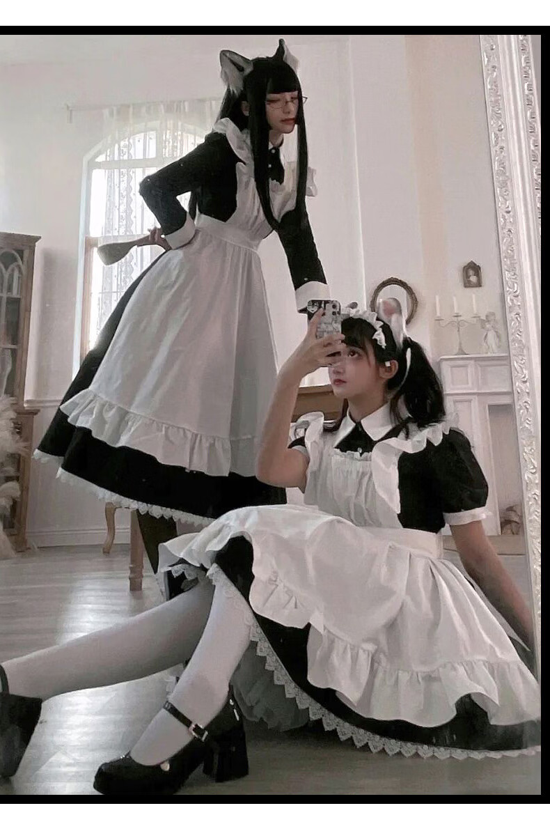 女仆装大码长款男穿女装大佬洛丽塔动漫cos女佣服cosplay女装欧版二