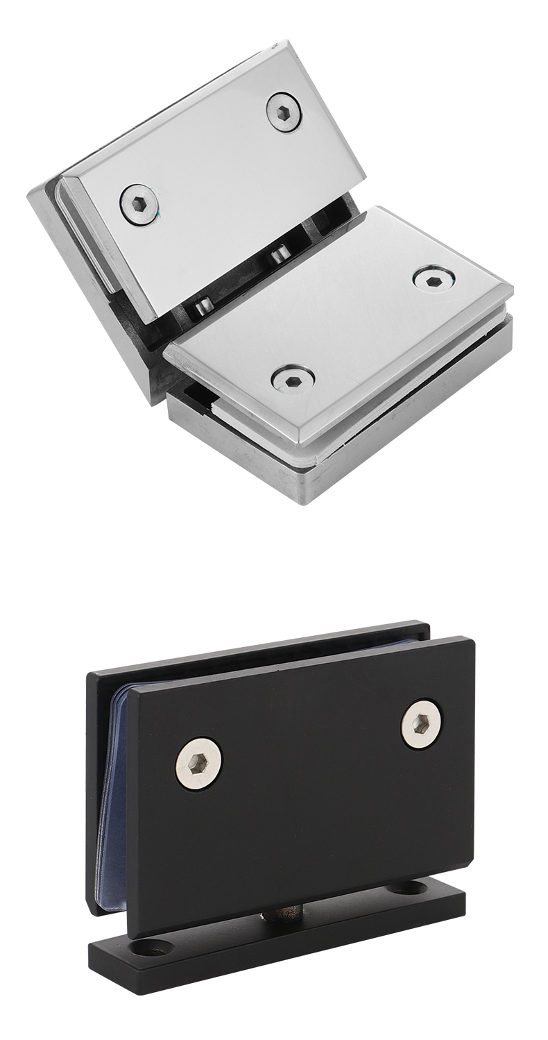 304不锈钢无框90度玻璃门合页双向浴室玻璃夹淋浴房铰链180度平开 304