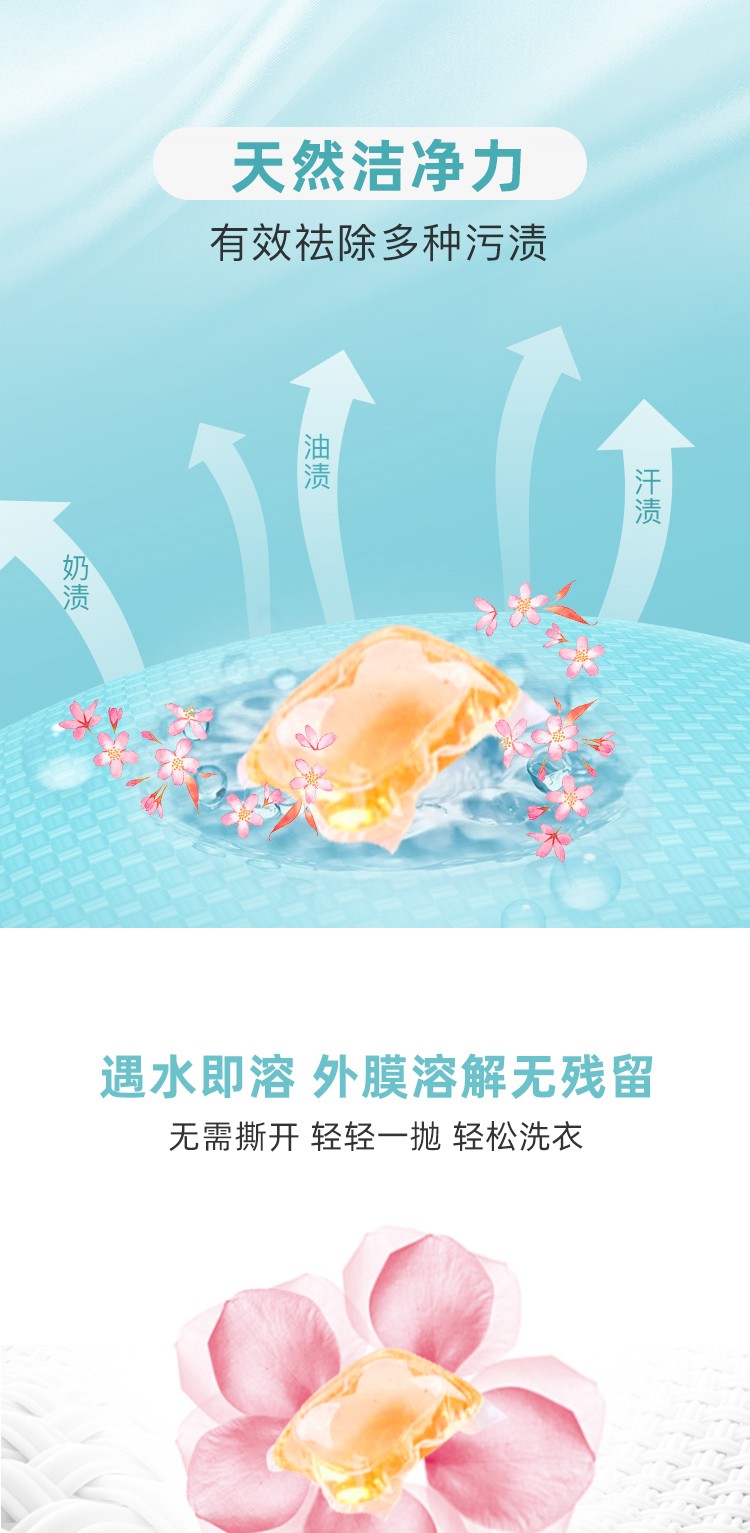 88809-松浦川洗衣凝珠持久留香清香浓缩机洗留香珠 洗衣液 清洁洗衣 100粒装/袋-详情图