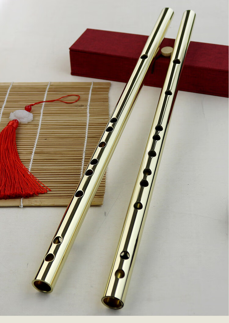 铜笛子纯铜铜笛子纯铜演奏型高级专业精制考级加厚不开裂金属横笛黄铜