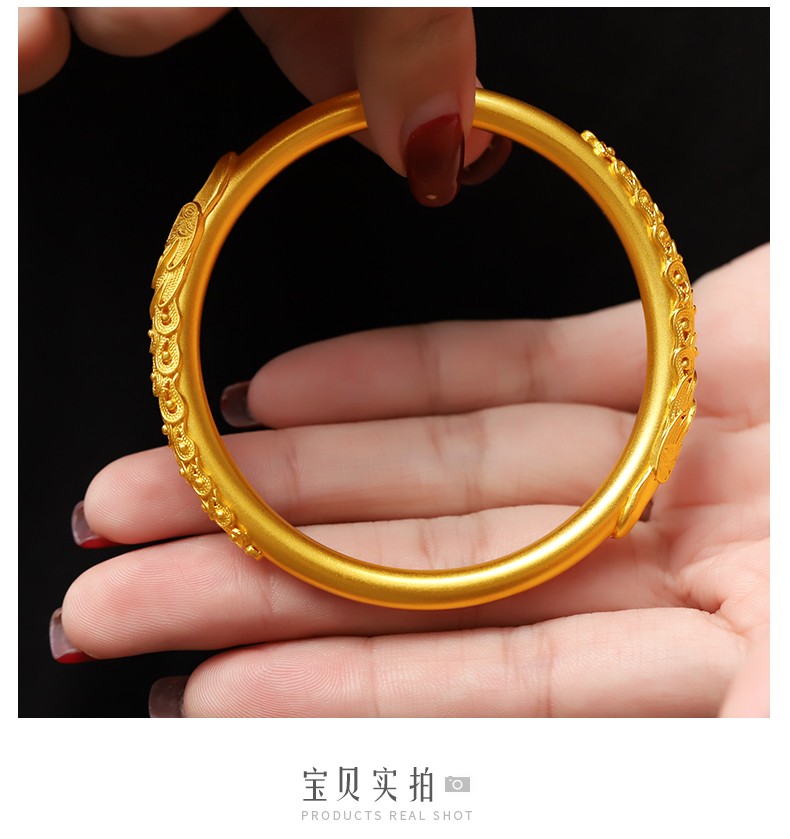 老凤祥款黄金凤凰手镯古法传承半实心镯子999足金定制手环女 手工打造