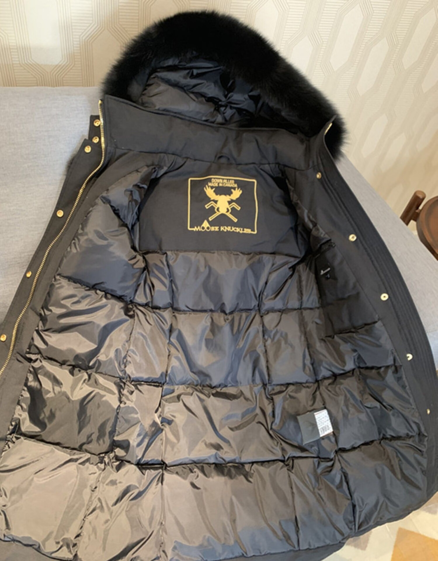 剪刀羽绒服加拿大 加拿大剪刀羽绒服男加厚白鹅绒情侣中长款黑色外套
