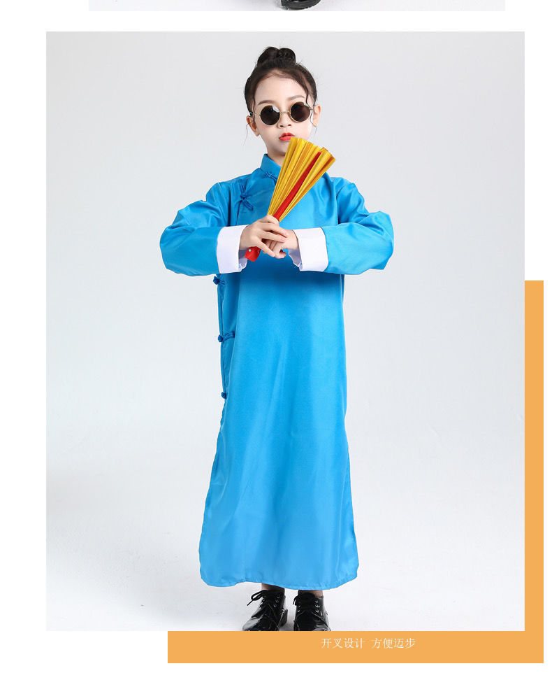 迪士尼旗舰店儿童说书人演出服相声服大褂幼儿园表演服民国长衫墨镜