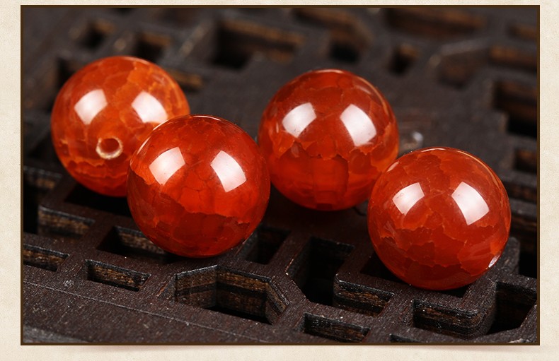 思赞 天然红龙纹石玛瑙散珠 马脑珠子文玩多宝手串 配珠 男女 diy饰品