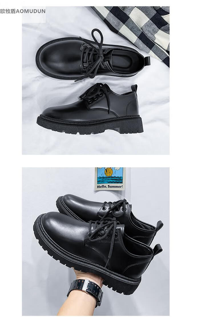 制服鞋dk男皮鞋日系jk男鞋休闲男士商务正装黑色英伦风软底工作2022年