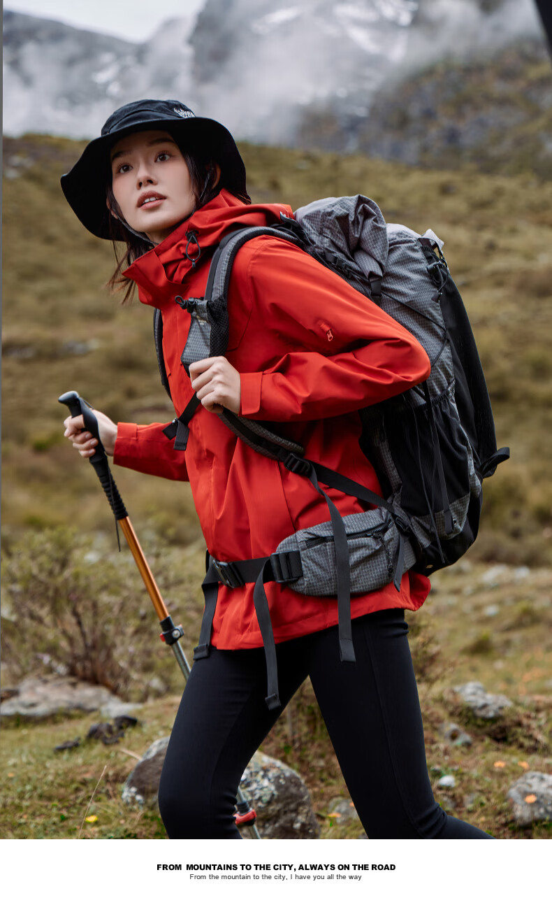 拓路者（Pioneer Camp）朱朱雀登山旅行户外通勤雀冲锋衣三合一抓绒女冬季防风保暖外套通勤户外旅行登山服春秋 朱雀红-抓绒内胆 M详情图片17