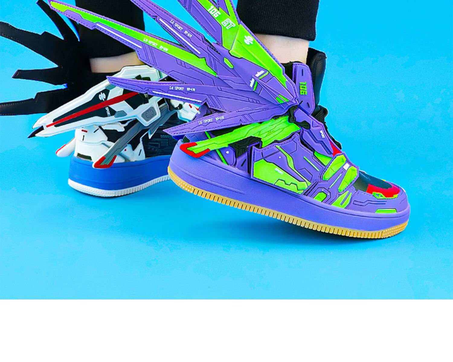 eva联名男鞋自由高达初号机限量版机甲鞋子男国潮高帮板鞋鸳鸯篮球潮