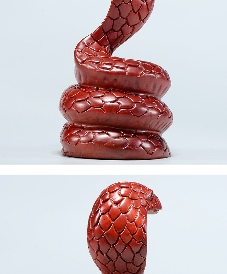 泽道居花梨实木雕刻生肖蛇动物吉祥物家居客厅送父母